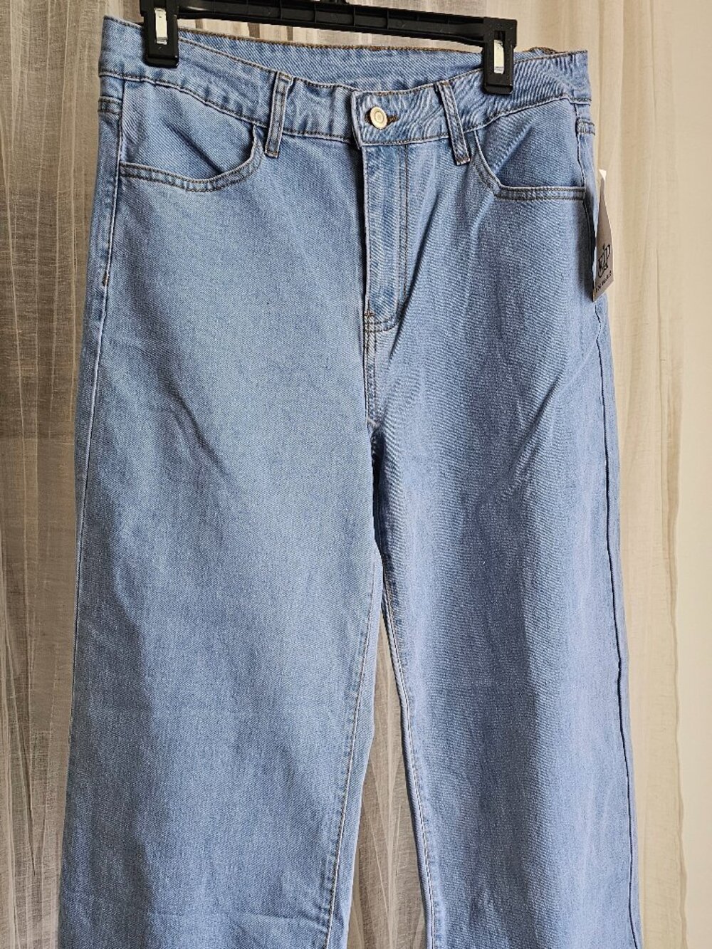 Women's Wide Leg High Rise Denim Light Blue Wash Size XL NWT